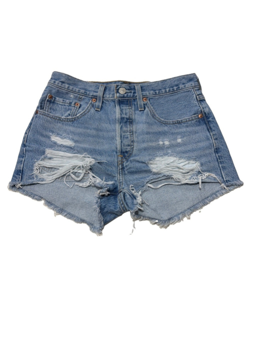 Levi’s 501 Women’s Distressed Denim Cutoff Shorts High Rise Button Fly